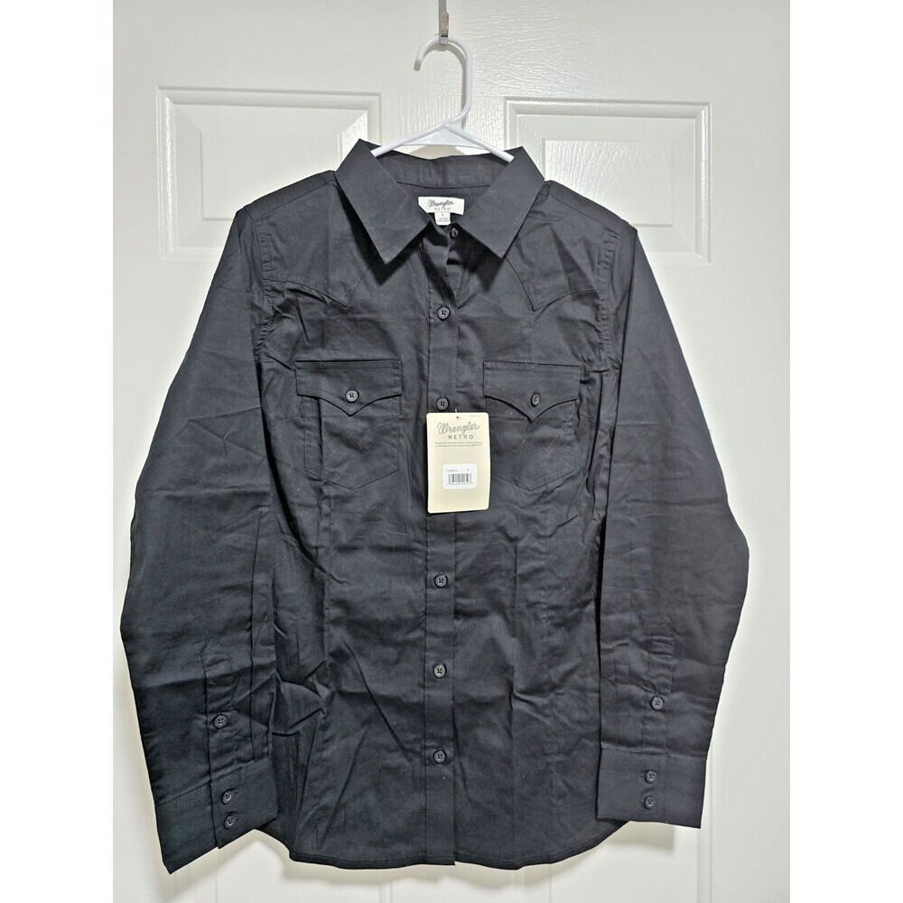 Wrangler Ladies Retro® Western Button Down Black Shirt 112358012 Black Sz S NWT - Picture 5 of 10